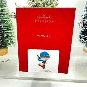 Hallmark Keepsake Ornament Grandson Scooter 2021 Snowman Scarf Winter Christmas